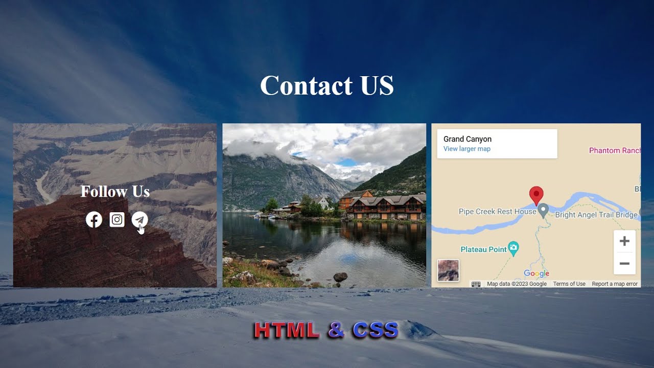 Секция контакты на GRID используя HTML & CSS шаг за шагом || Responsive Contacts Section using GRID