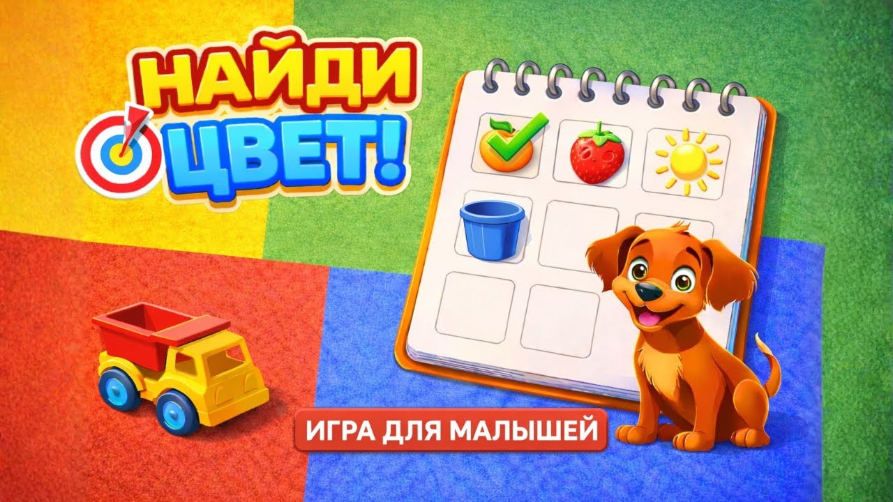 Найди цвет 🎯 Развивающая игра для малышей 2–4 лет