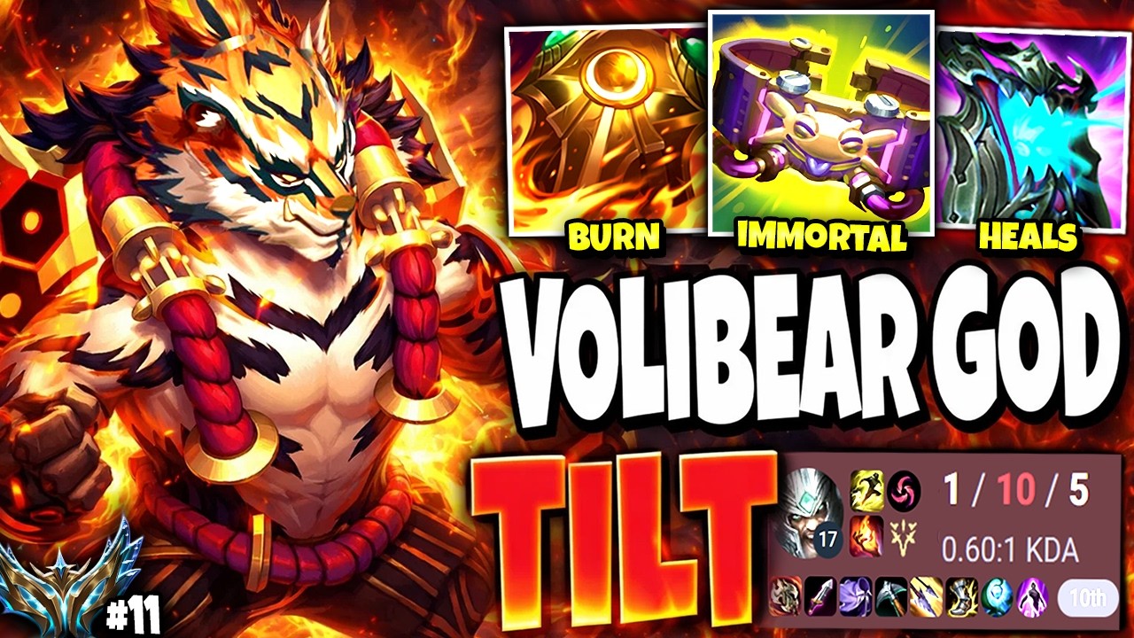 I TILTED Tryndamere To Death With My Volibear Build TOP 🔥🔥 | Road to Challenger #11 - s16 Gameplay