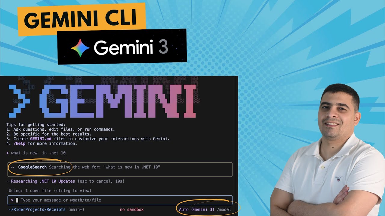 Gemini 3 in Your Terminal! The New GEMINI CLI (with Google Search)