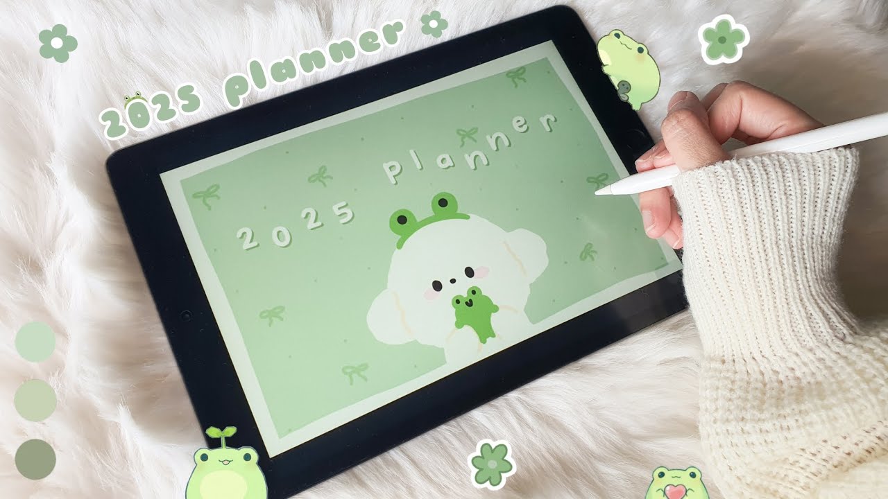 2025 Digital Planner + Hyperlink 🧸🌱 | Free Template (Sunday & Monday Start)