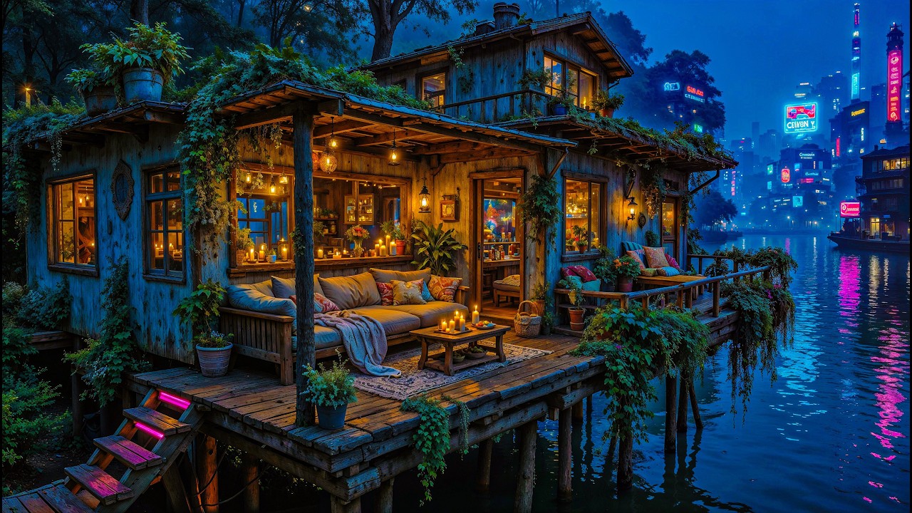 Lofi Cozy Cabin by Neon River ✨ Ambient Chill Beats for Focus, Study & Calm | 4K