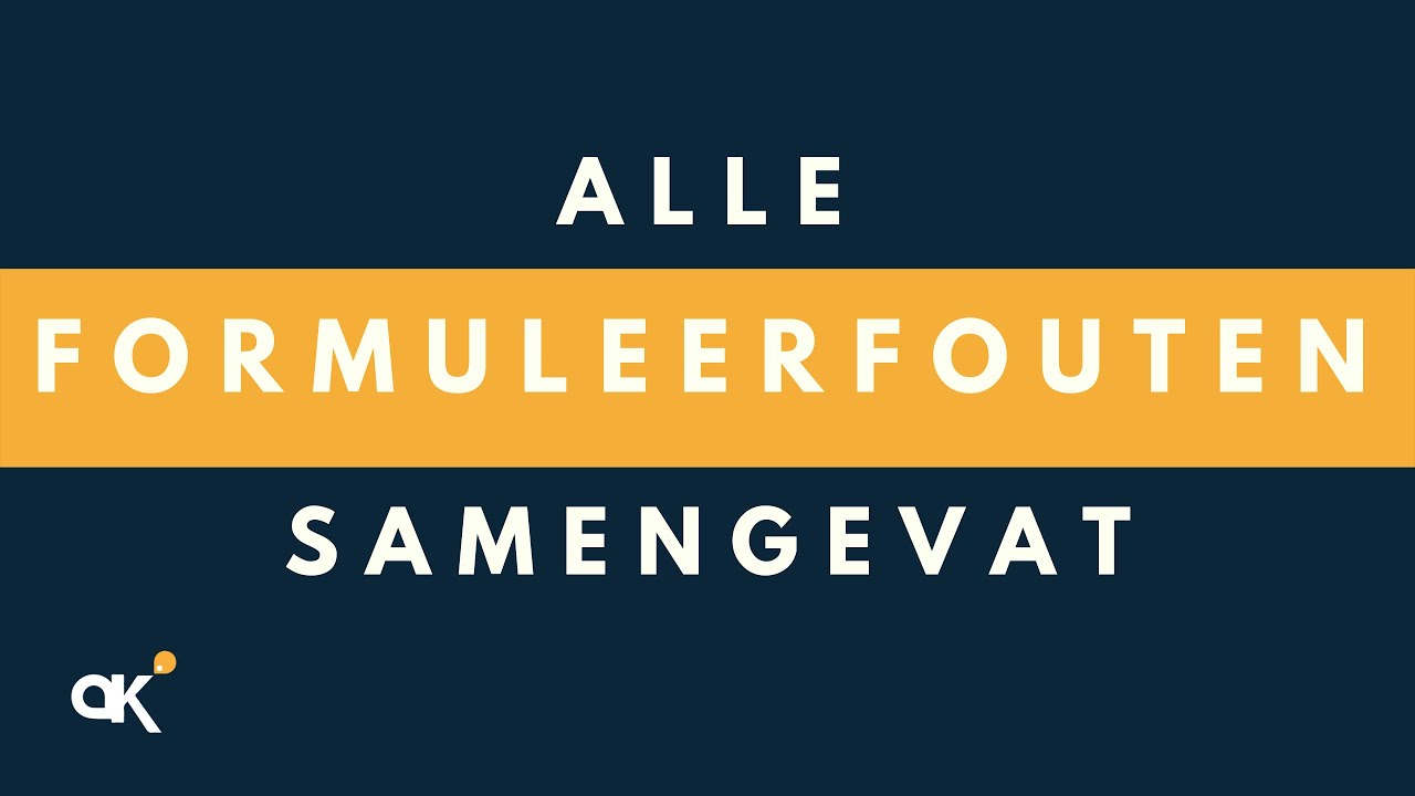 Alle formuleerfouten samengevat