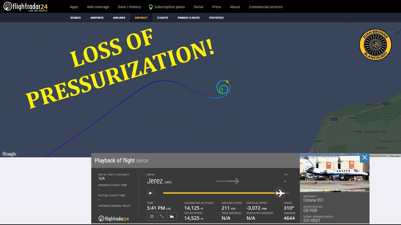 Loss of Pressurization Citation Crash Baltic Sea 4 Sept 2022