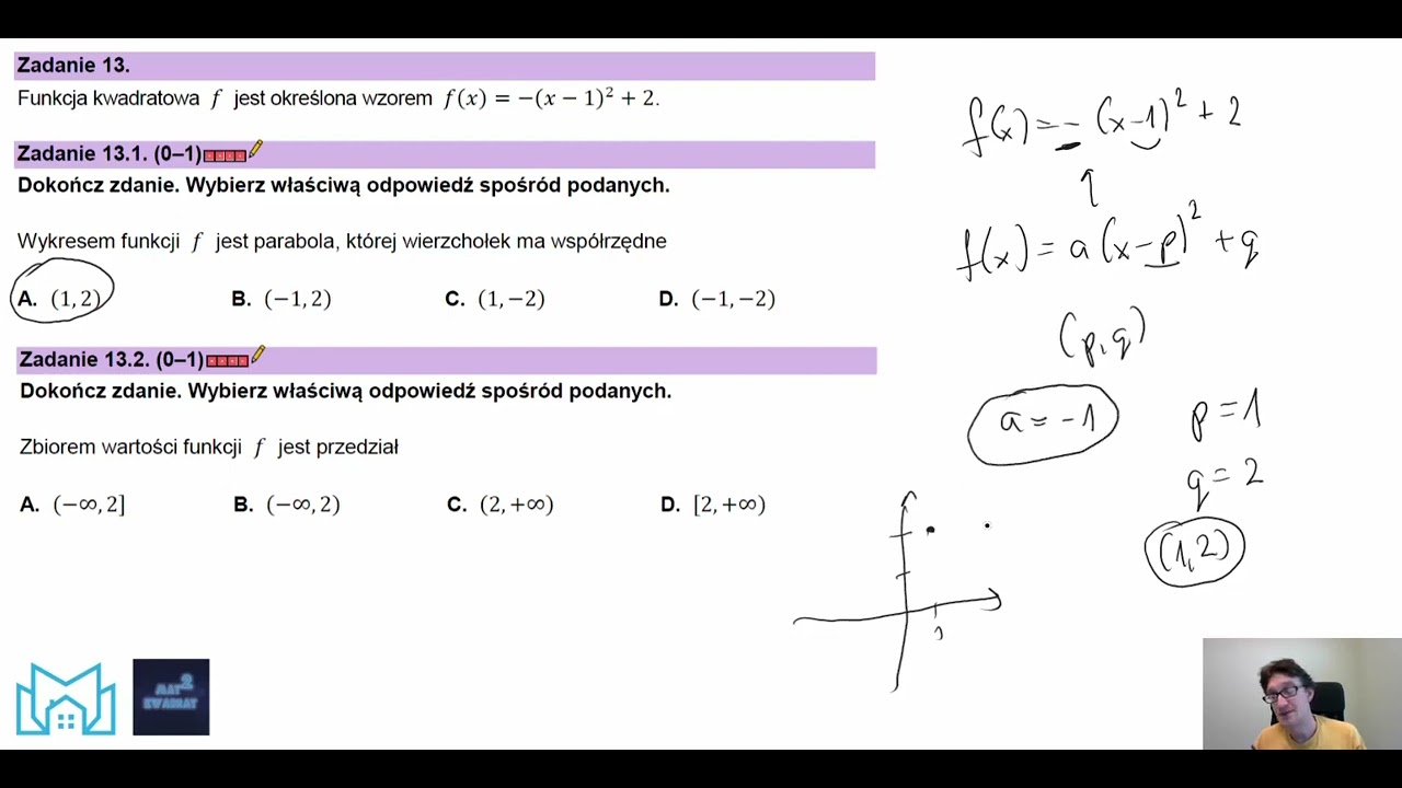 Matura 2023 | Matematyka | Poziom podstawowy | arkusz CKE, wrzesień 2022, zad. 13 (13.1, 13.2)
