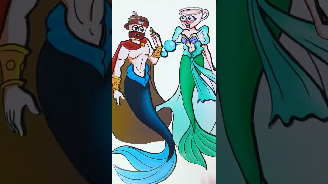 BRAINROT Mermaid Ballerina Cappuccina and Prince Cappuccino Assassino | Sticker Book