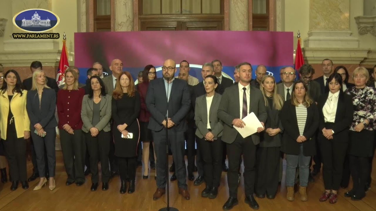 конференција за новинаре посланичке групе Народни покрет Србије - Ново лице Србије 26.11.2025.