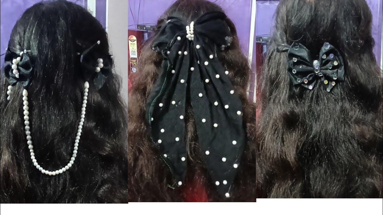 how to make simple easy bow in 1 minute l DIY ribbon bow l ribbon hair bow l