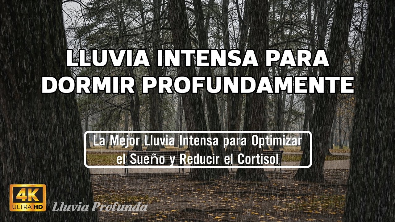 Duerme al Instante con Lluvia y Tormenta Suave | Pantalla Negra para Relajación Profunda