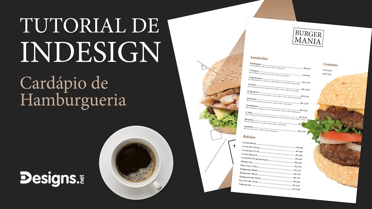 Tutorial de InDesign - Crie um cardápio de hamburgueria (DESIGNS.NET)