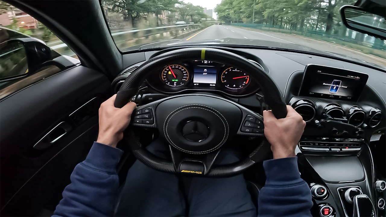 POV DRIVE: 620 HP MERCEDES-AMG GT S! ACCELERATION + CRISPY DOWNSHIFTS + LAUNCH!