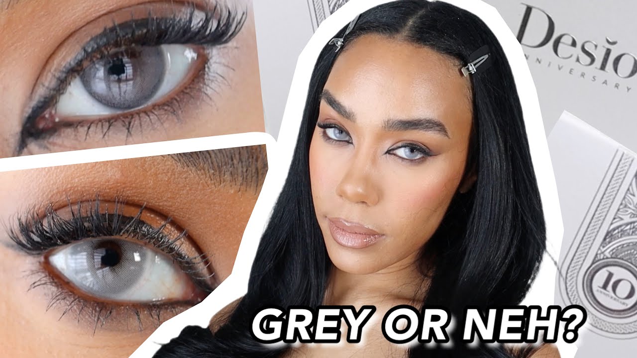 DESIO SALTY WHITE & PEPPER GREY Anniversary Collection Review ✨ Color Contacts For Dark Brown Eyes