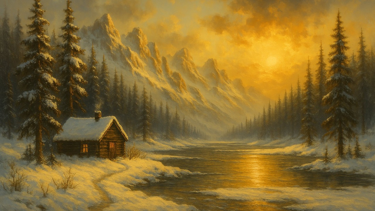 Turn Your TV Into Art | 1 Hour | 4K | Winter Gold