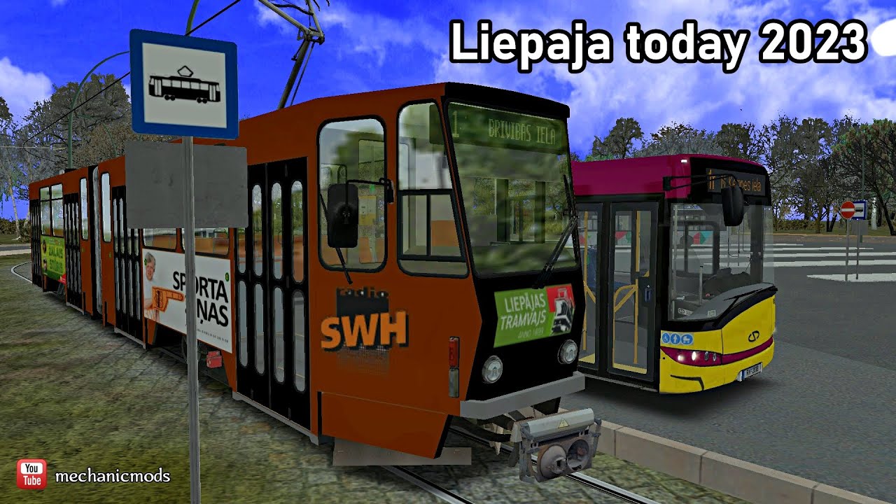Liepaja today 2023 | OMSI 2 | Sprinter, Solaris, Tram