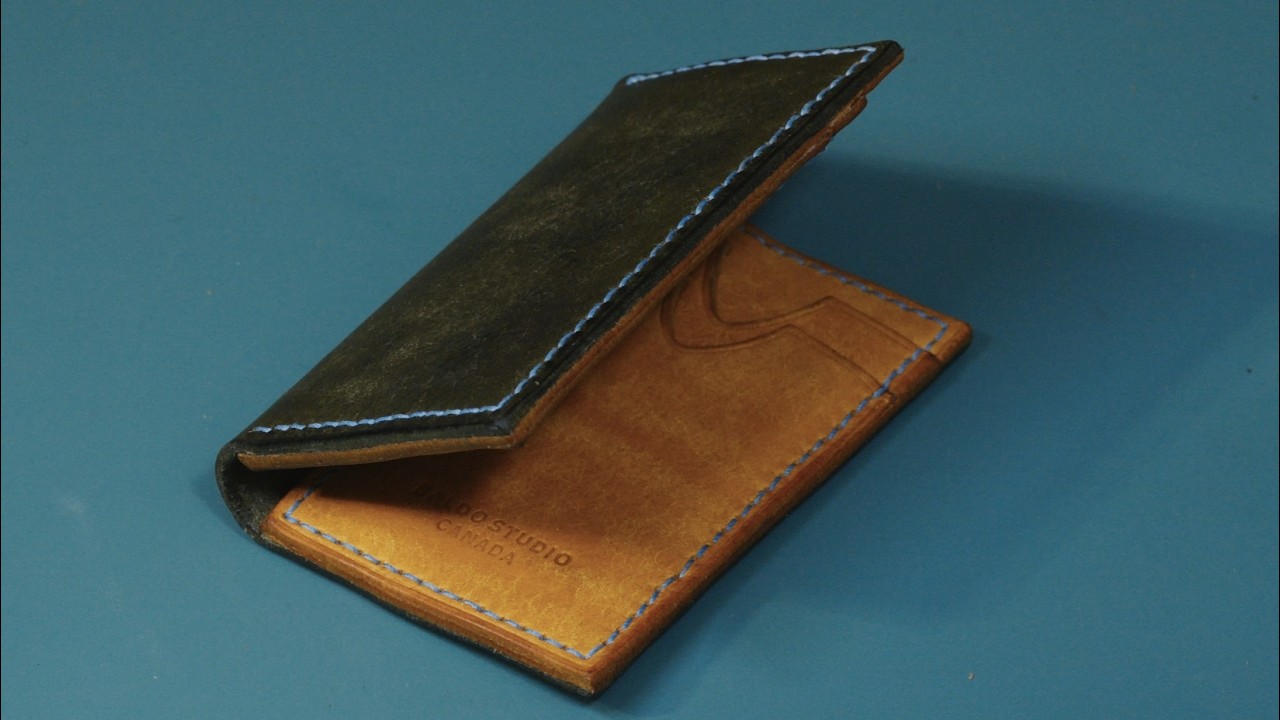 Making an Olive & Mustard Pueblo Leather Wallet (ASMR)