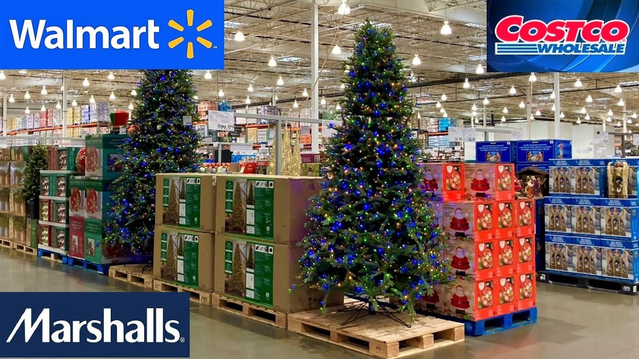 WALMART COSTCO MARSHALLS CHRISTMAS DECORATIONS ORNAMENTS SHOP WITH ME SHOPPING STORE WALK THROUGH