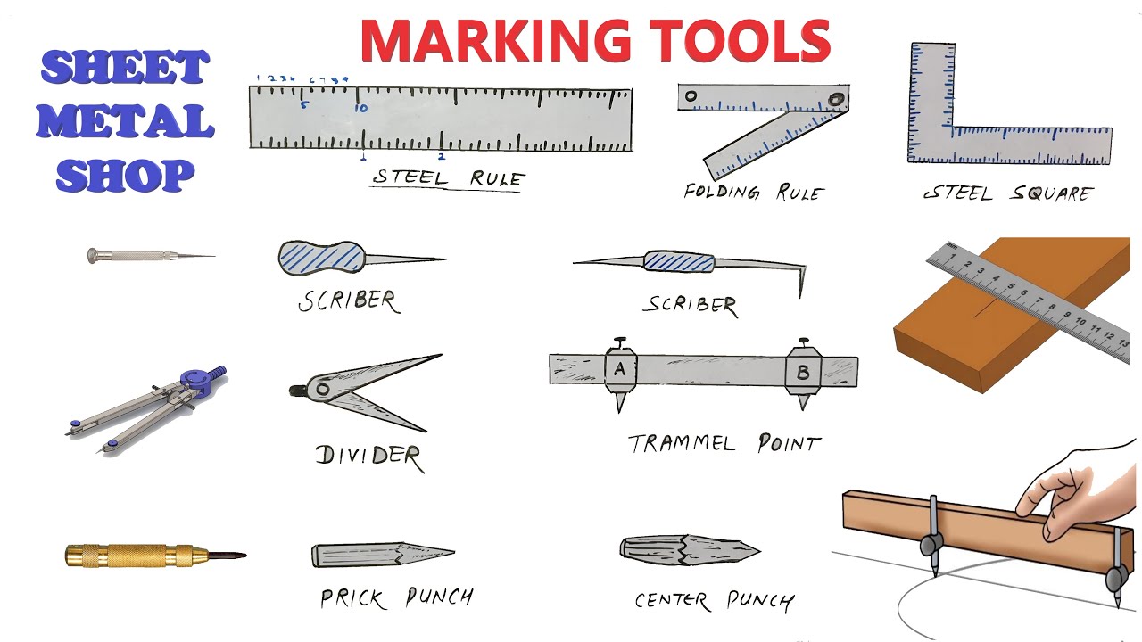 MARKING TOOLS | STEEL RULE | DIVIDER | TRAMMEL | PUNCH | SHEET METAL TOOLS | METAL MARKING TOOLS
