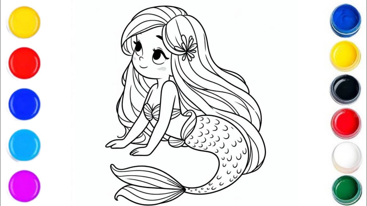 Beautiful Mermaid Drawing Easy Step By Step | Mermaid Drawing For Kids Easy | Easy Mermaid Drawing |