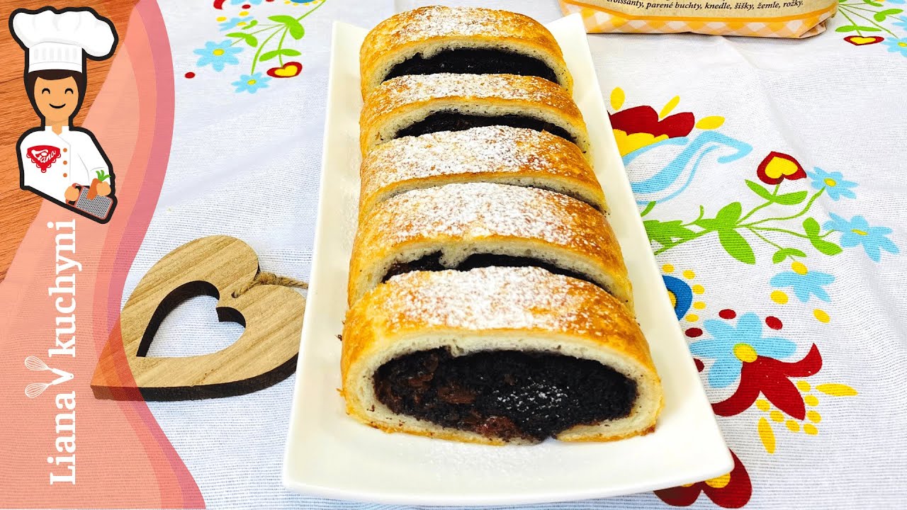 Bezlepkový bohatý makovo-višňový závin