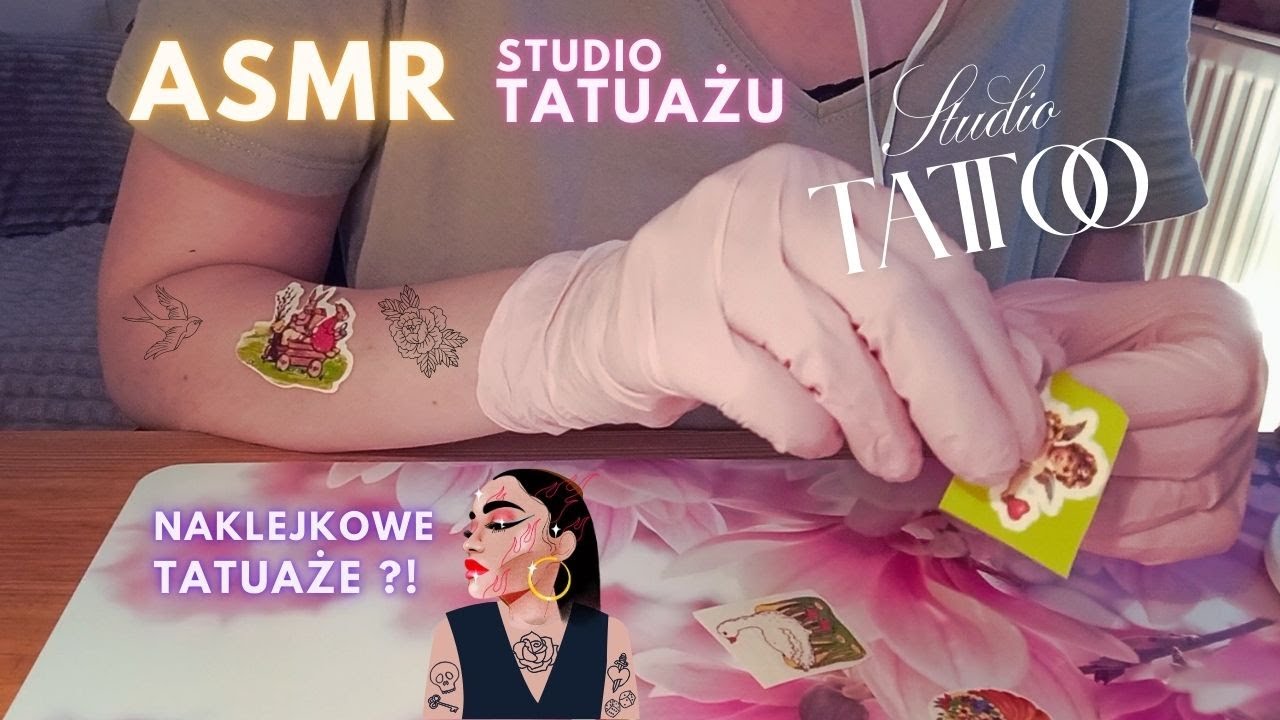 Asmr po polsku Tatuażystka Roleplay. Salon Tatuażu. Robię Tobie tatuaż naklejkowy. Tatoo artist.