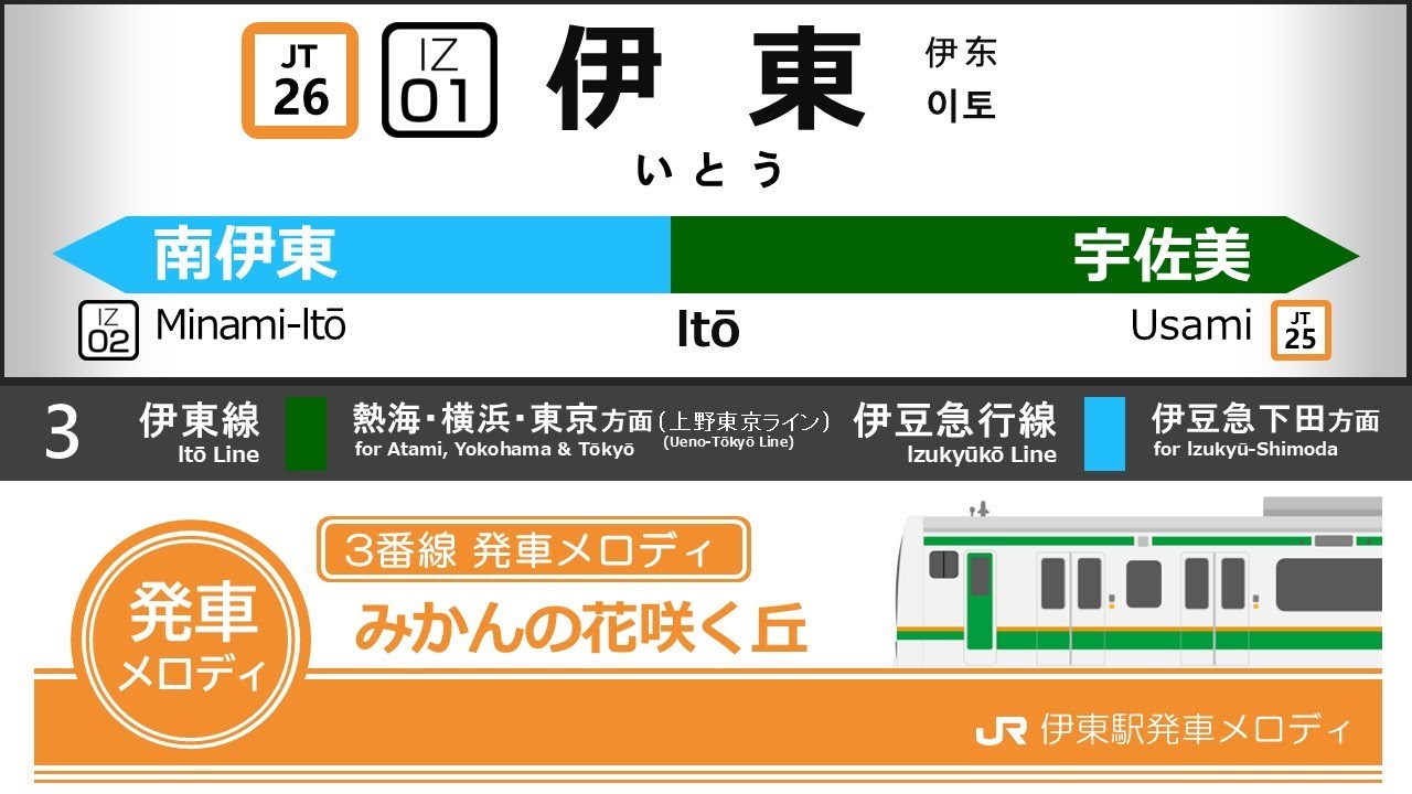 JR伊東駅発車メロディ「みかんの花咲く丘」