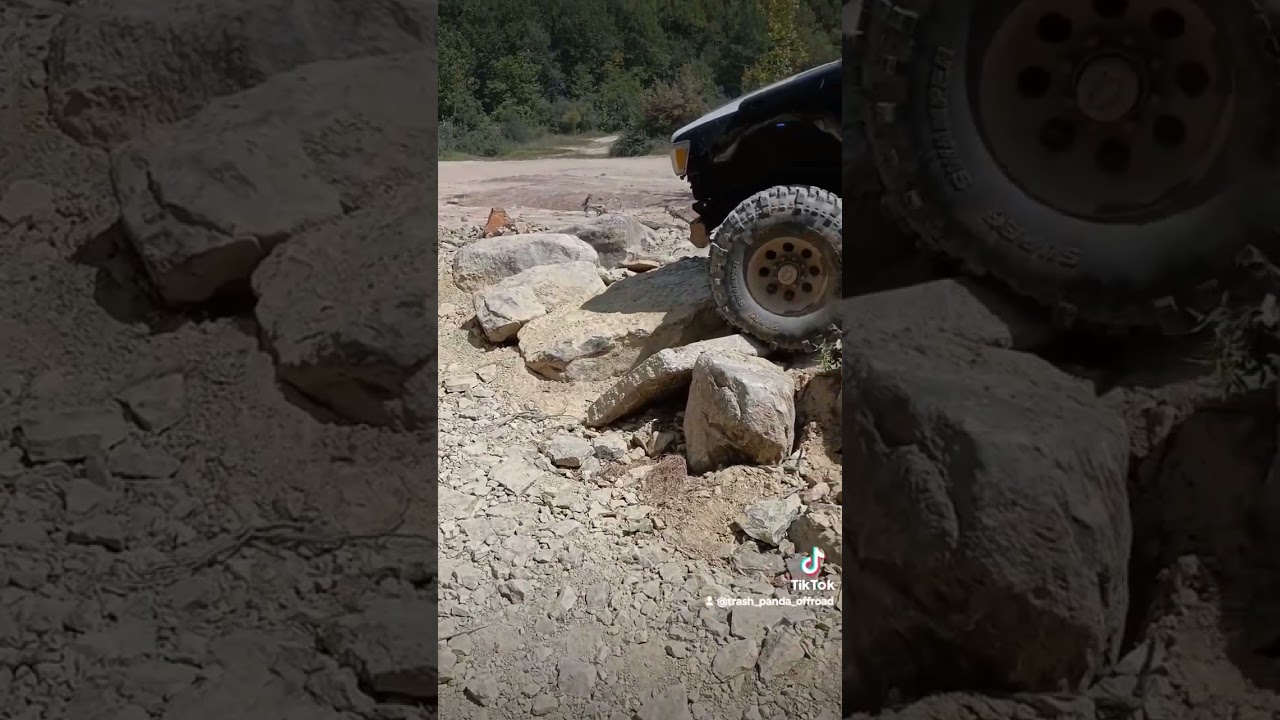 trash panda climbing the new wall at badlands #offroad #toyota #rockcrawler #38s #4runner #oneton