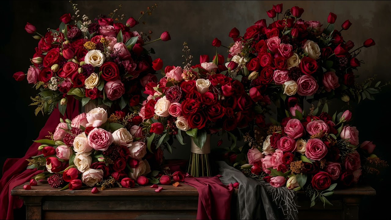 Valentine's Day Floral Bouquet Still Life | TV Wallpaper | TV Screensaver | Art TV Frame