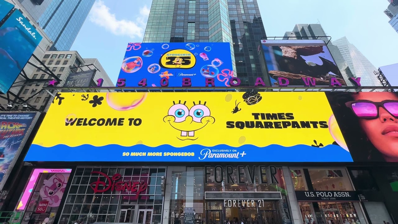 SpongeBob 25th Anniversary Billboard at Times Square, New York!
