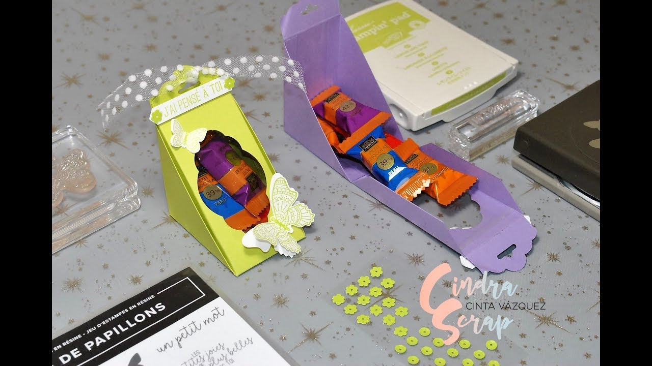 Tutoriel Boîte Triangle Envolée de Papillons by CindraScrap