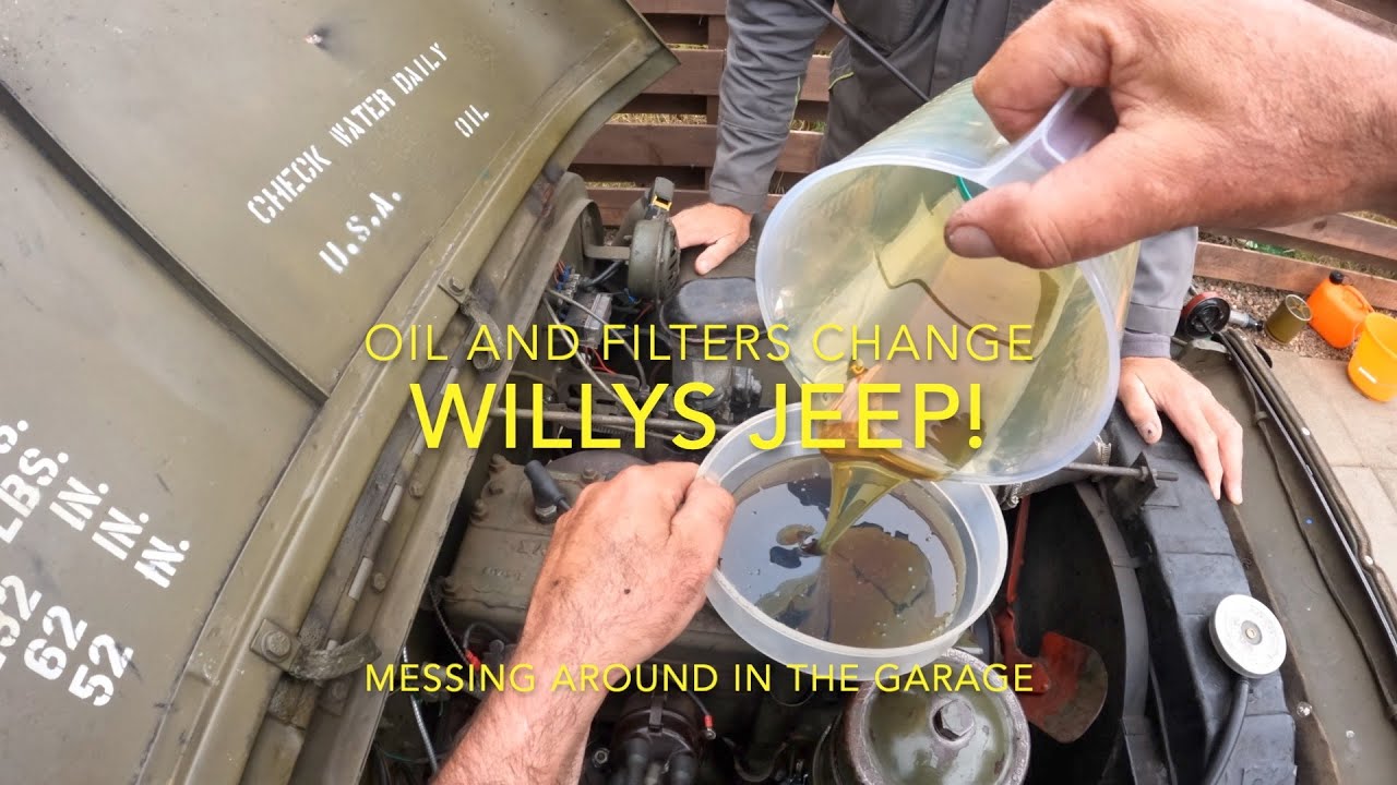 Willys Jeep Oil and filters change, tune up and running a lot better`!