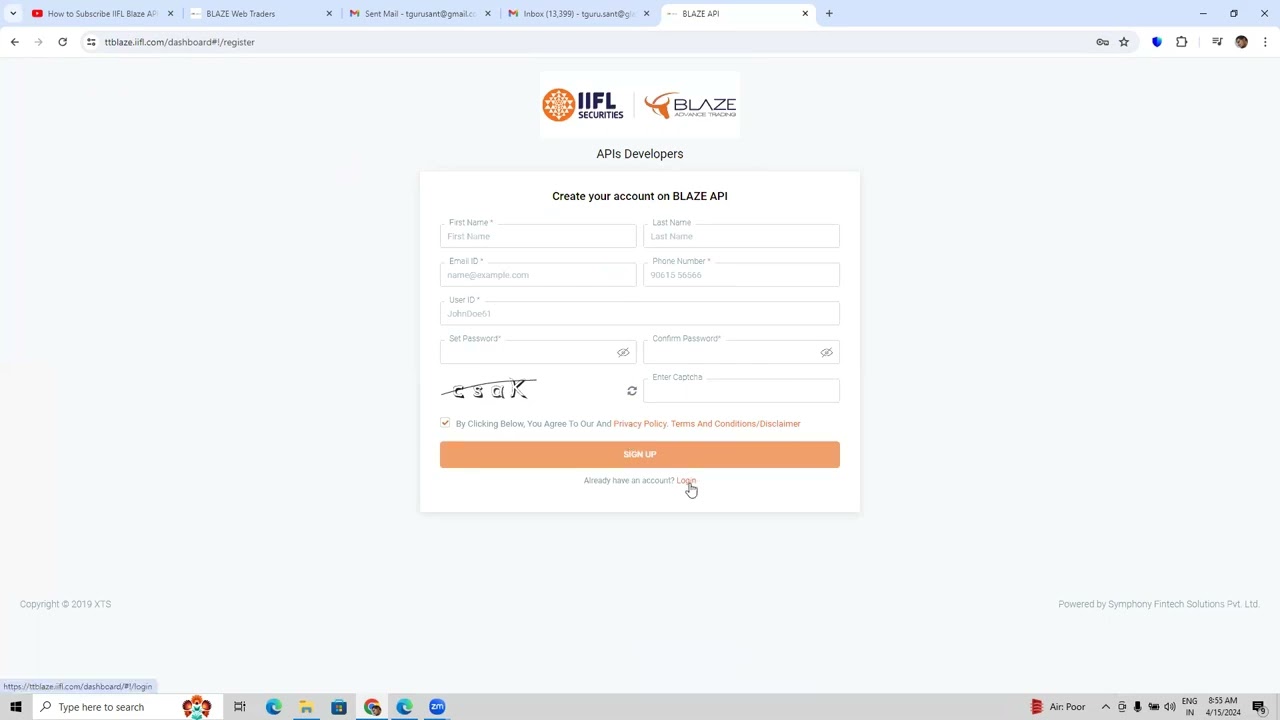 How to create IIFL XTS API