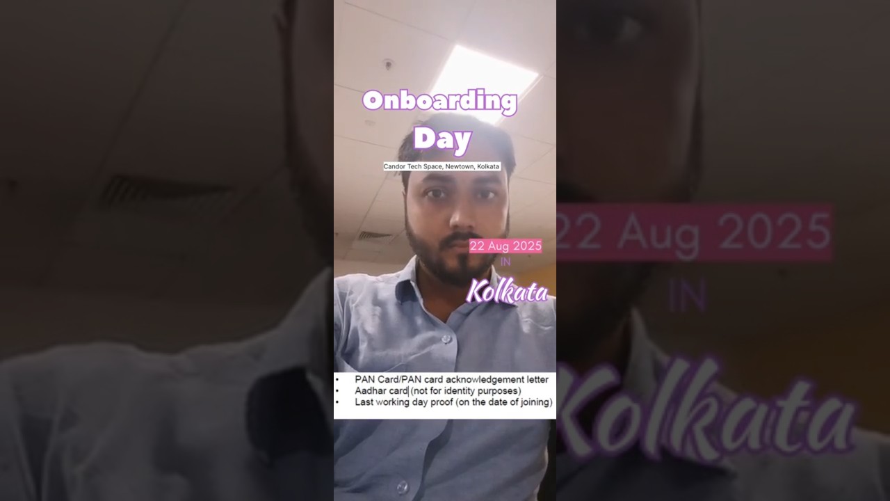 Accenture Onboarding Day - Kolkata - 22 Aug 2025  #AccentureIndia #Onboarding #JoiningDay  #Life