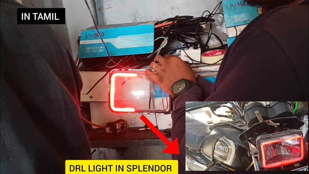 How to fix drl light in splendor in Tamil ⚡ #splendor #splendormodified  #youtube