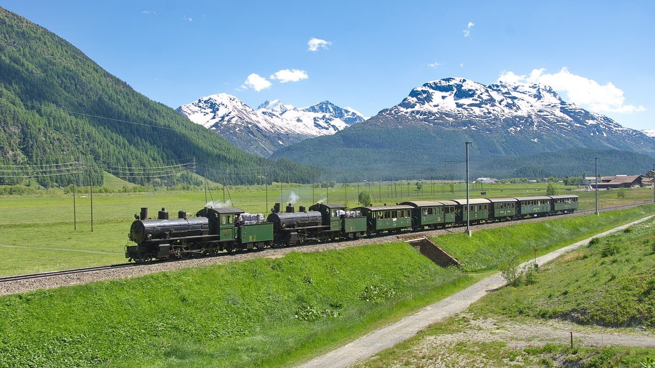 Le 21 juin 2014 Double-traction pour le 125ème anniversaire des RhB en Suisse
