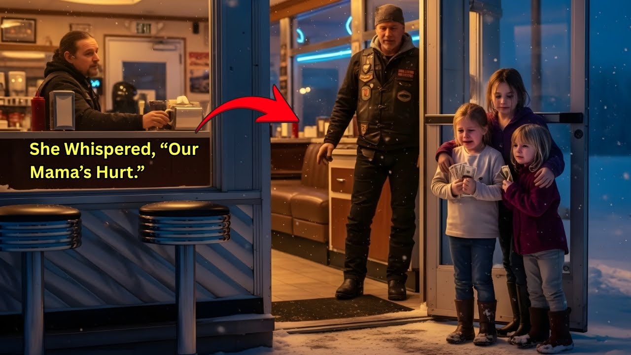 Три маленькие девочки шепчут Ангелам Ада в метель: «Маме больно» — байкеры обнаружили её тайное м...