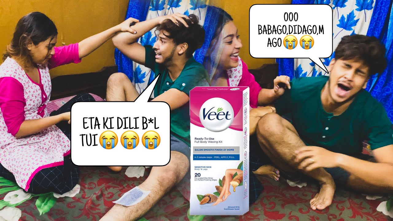 WAXING PRANK ON HIM🤣🥺||50K LIKE HOLE TITHIR EYEBROWS WAX KORA HOBE😡||WAXED HIS LEG 😢😂||