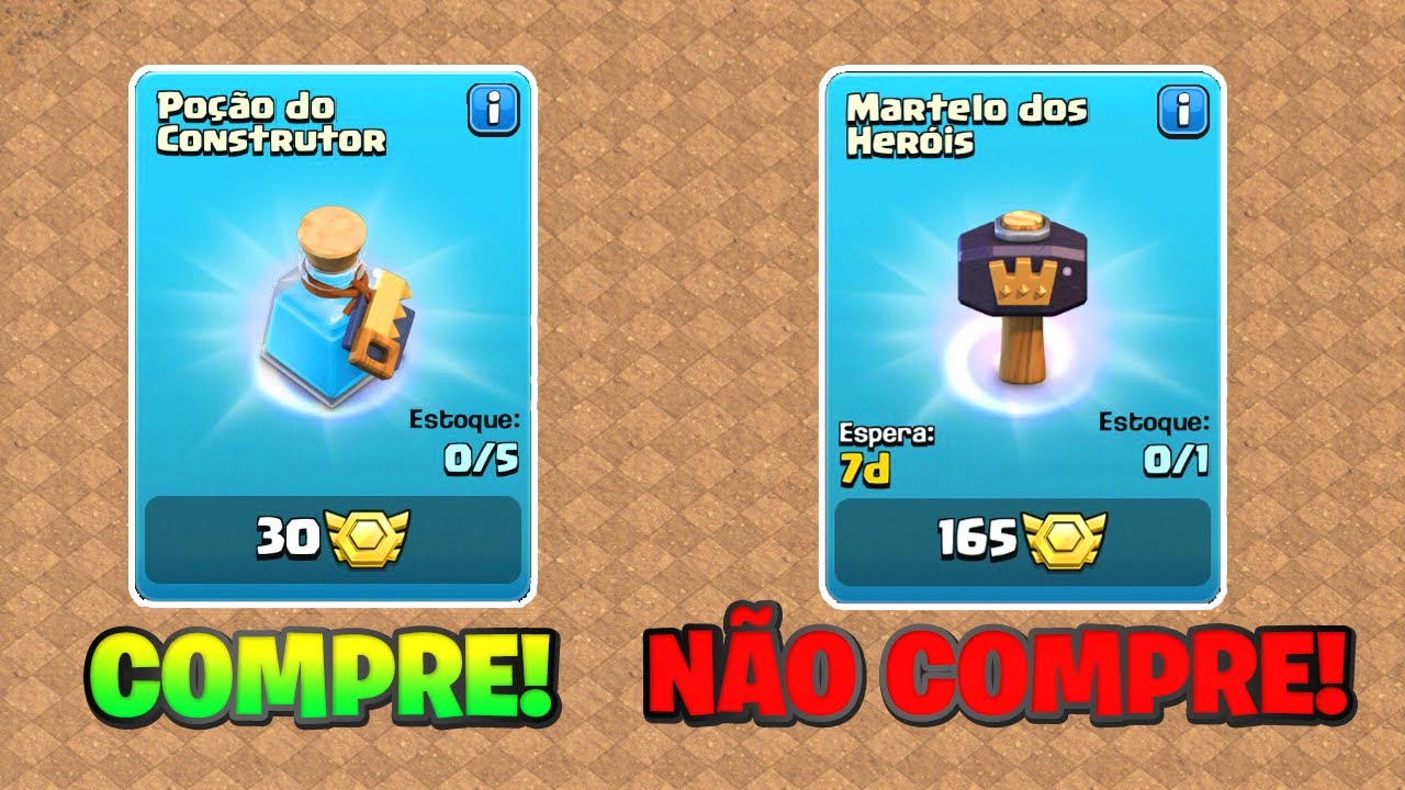 NÃO COMPRE ESSES MARTELOS! DICAS DO QUE COMPRAR NA LOJA DA LIGA DO CLASH OF CLANS!