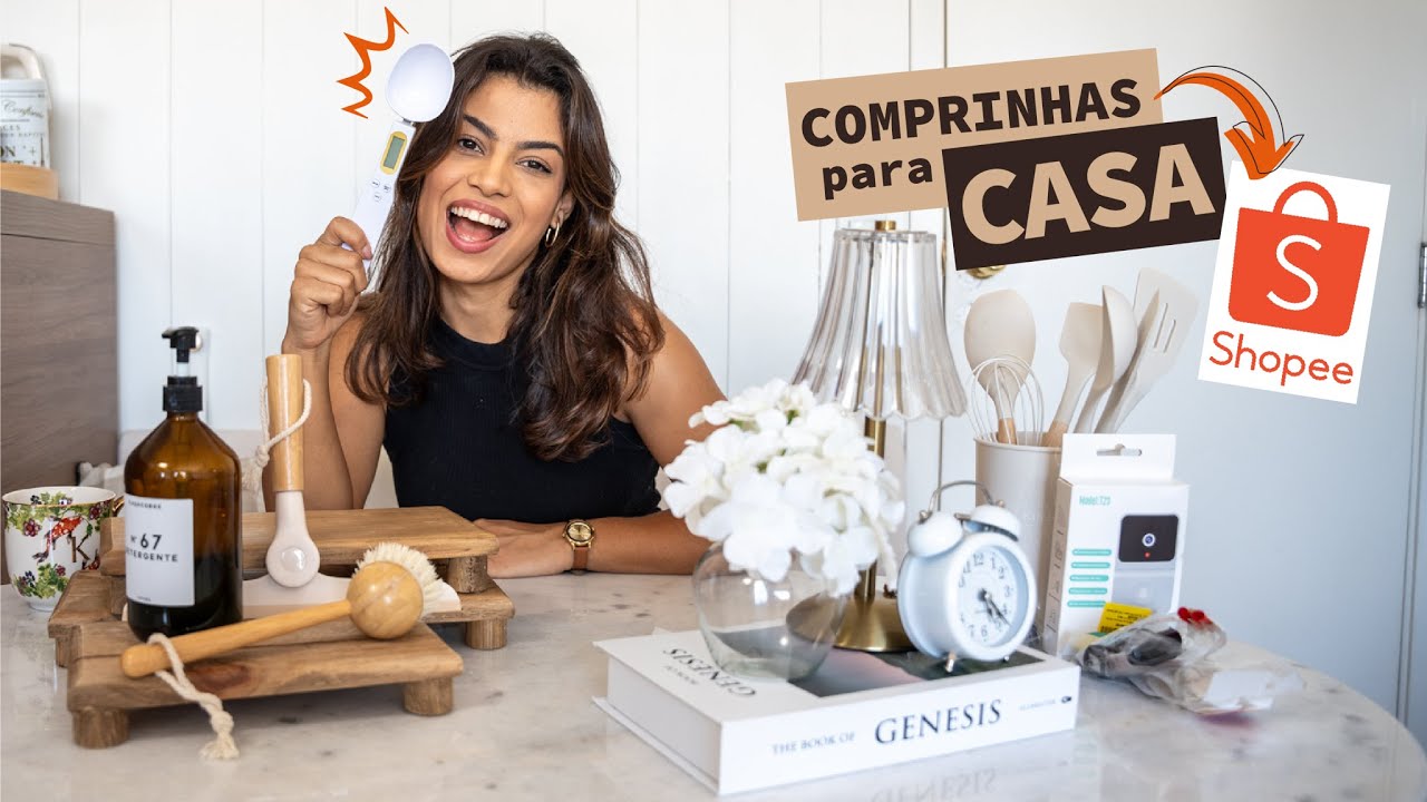 COMPRINHAS na SHOPEE para CASA: Muitos ITENS DE DECORAÇÃO, UTILIDADES e UTENSÍLIOS DE COZINHA!