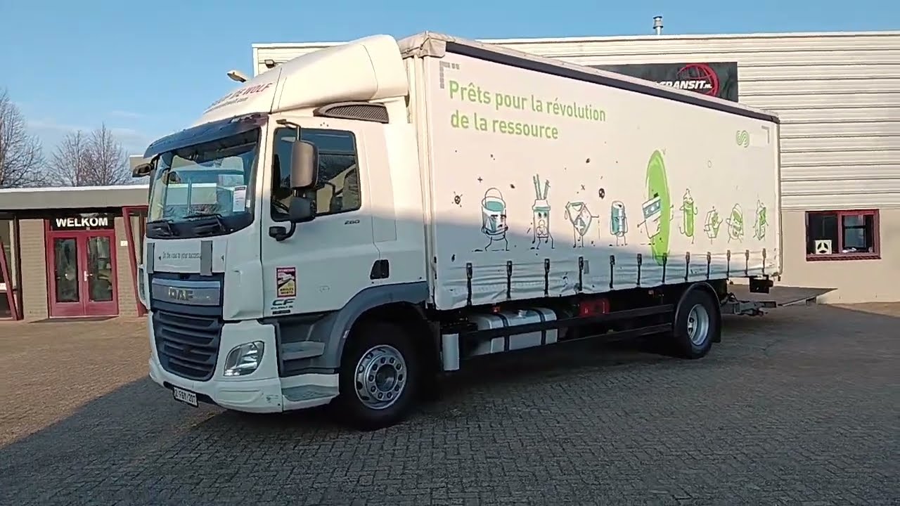 Top Trucks 4885 DAF FA CF 260 DHollandia Laadklep, Loadlift 2.000 kg, Schuifkap, Smart tacho