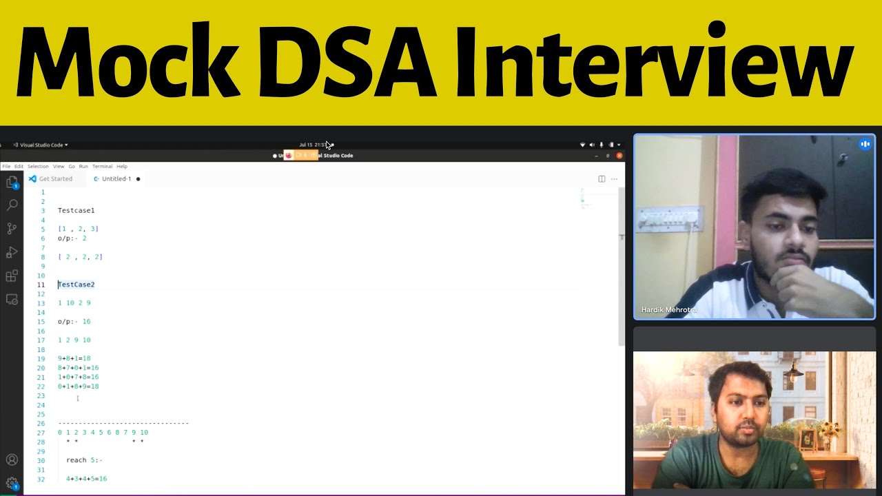 DSA Mock Interview | Mock Coding Interview