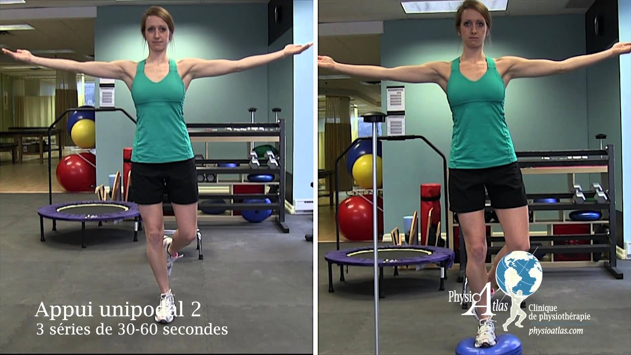 Exercices de proprioception du membre inférieur