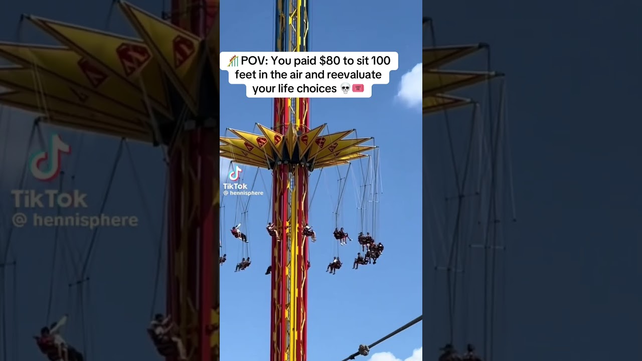 Amusement Ride Stuck Mid-air at Six Flags Fiesta #sanantonio #shorts #jet2holidays #sixflags