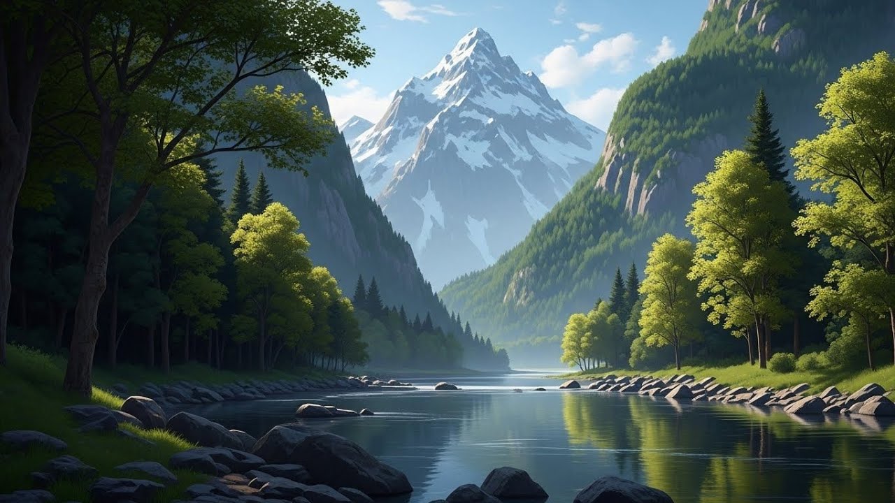 Flowing River in Forest 🌿🌊 Gentle Nature Sound for Meditation and Calm Mind #2115