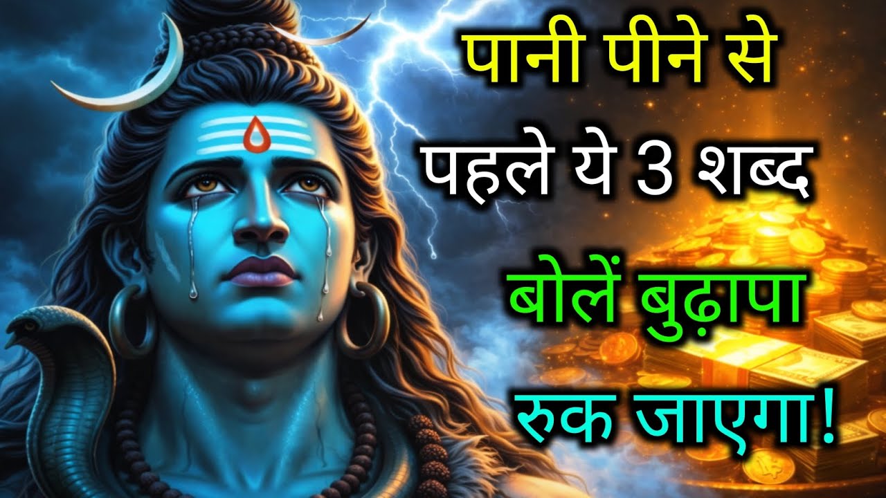 555..🕉️MAHADEV JI KA SANDESH🌺🌈पानी पीने से पहले ये 3 शब्दबोलें बुढ़ापा रुक जाएगा!✅#mahadev @GodIts