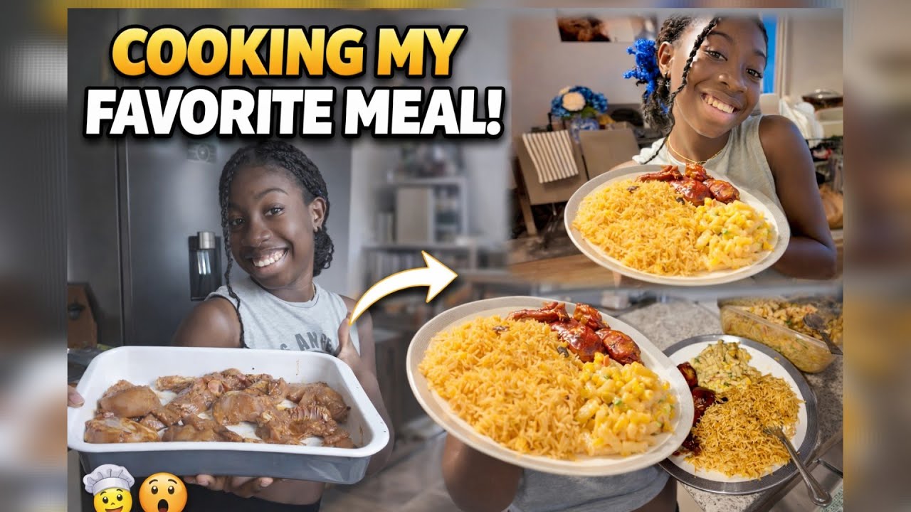 Making THE BEST Jamaican Sunday Dinner🍽🍲 Classic Rice🍚 And Peas With Baked Chicken.. Girl A CHEF👨‍🍳