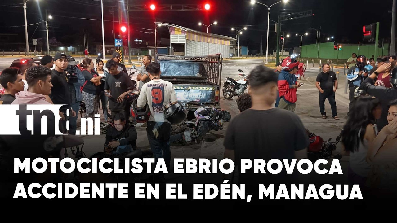 Motociclista ebrio provoca múltiple accidente en El Edén y deja varios lesionados