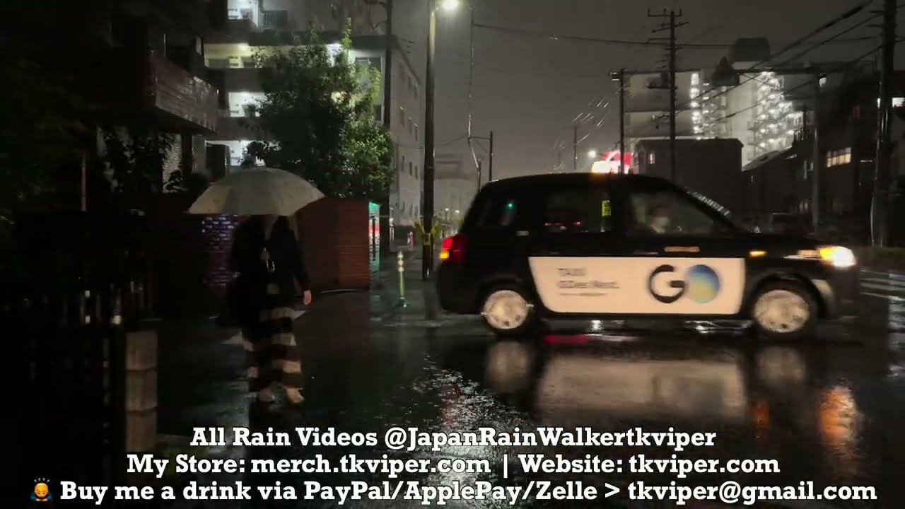 Extended Cut Japan Night Rain Walk 2024.11.02 ASMR Ambience Sleep Meditate Relax Tokyo Rain Storm