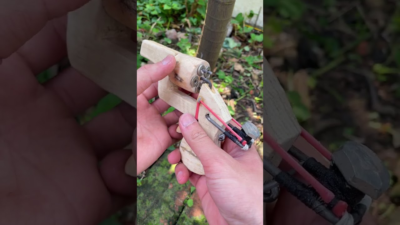Wooden Gun and Matches #slingshot #diy #shorts