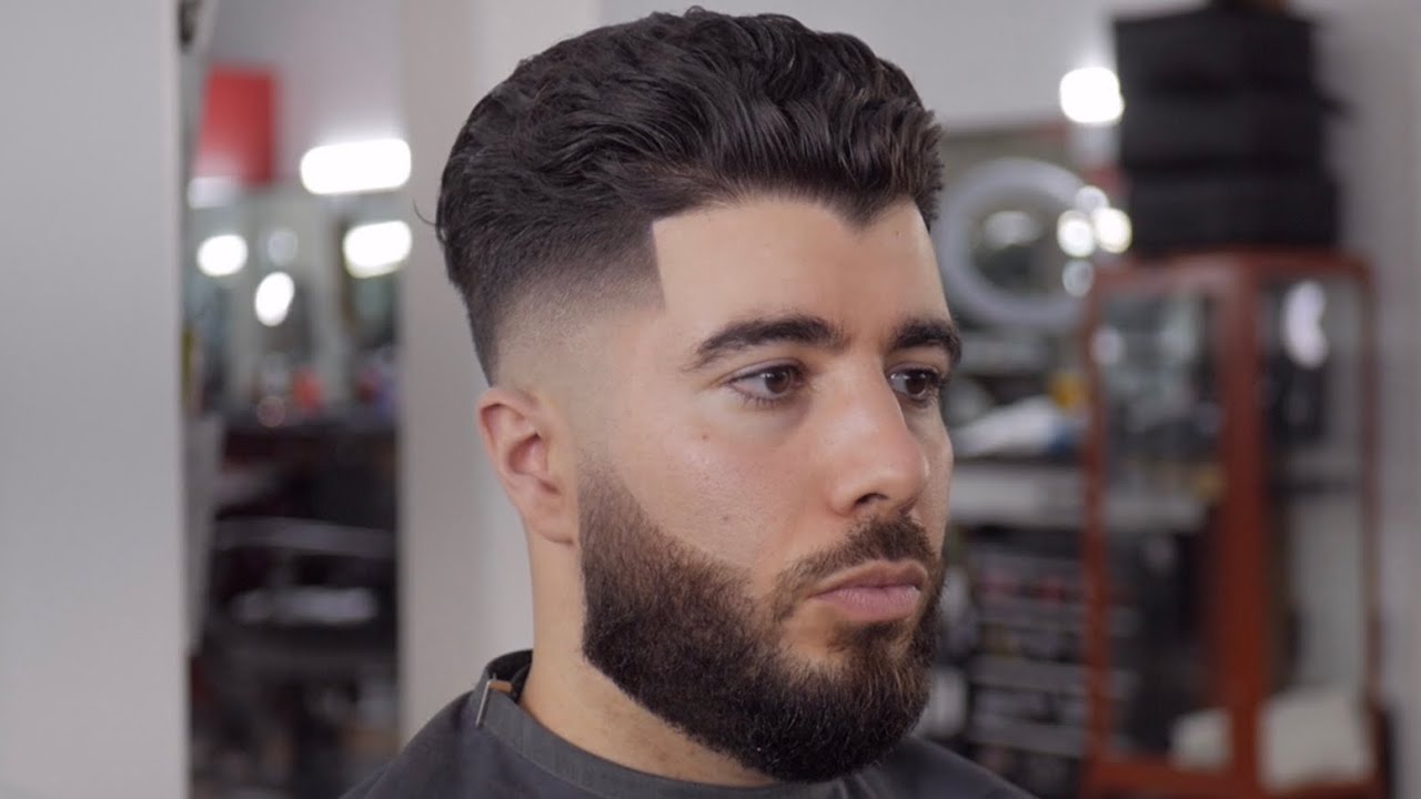 FLAWLESS MID BALD FADE on WAVY HAIRCUT + BEARD SHAPE UP TUTORIAL