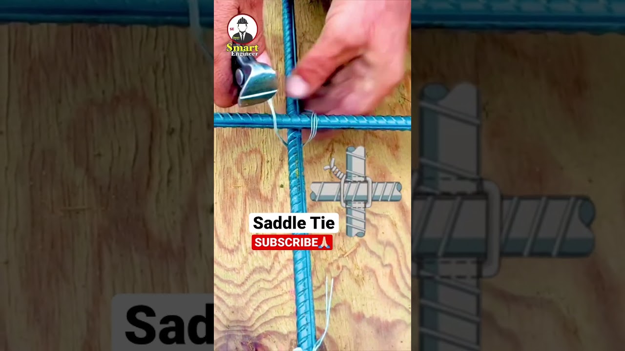 Saddle Tie of Rebars Tying #tying #shorts #viral